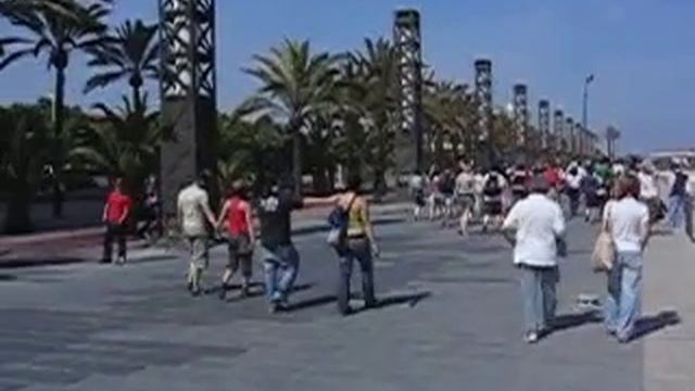 Walking Port Olimpic Barcelona Spain смотреть онлайн