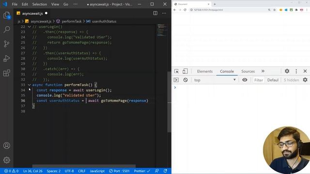 Async Await in JavaScript Tutorial смотреть онлайн