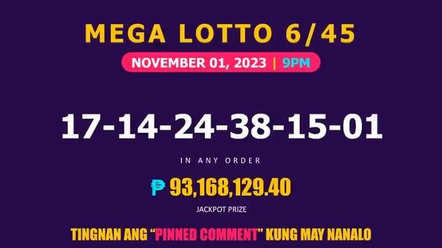 Lotto Result Today 9pm Draw November 1, 2023 Swertres Ez2 Pcso смотреть онлайн