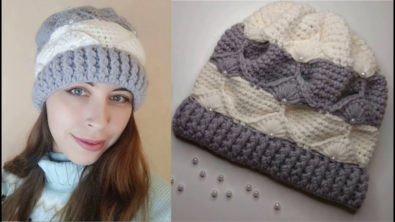 МК ТЕПЛАЯ СТИЛЬНАЯ ШАПКА КРЮЧКОМ//ШАПКА ДЛЯ НАЧИНАЮЩИХ//ВЯЗАНИЕ КРЮЧКОМ//CROCHET смотреть онлайн