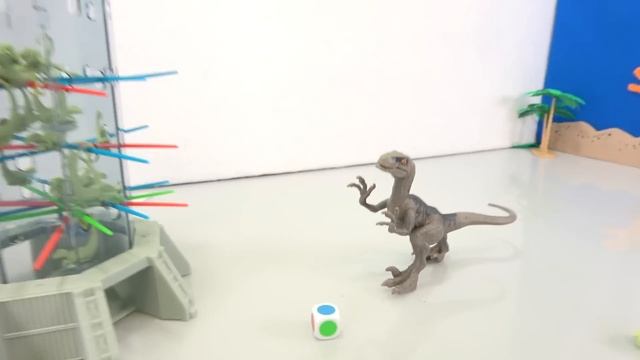 Playing Jurassic World KERPLUNK w/ RAPTORS Dinosaur Board Game Challenge смотреть онлайн