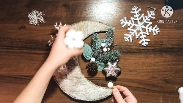 Новогодний венок - полумесяц ?. Мастер - класс?/DIY?☃️ смотреть онлайн