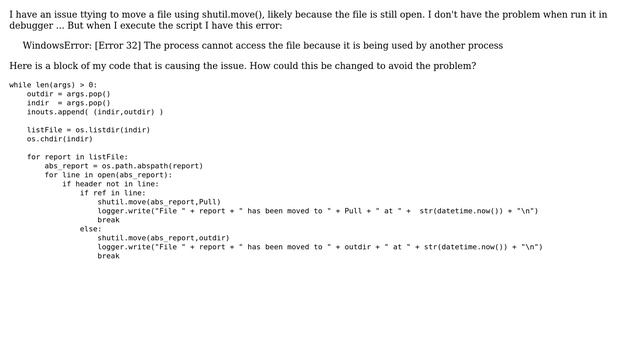 Close file before moving in python смотреть онлайн