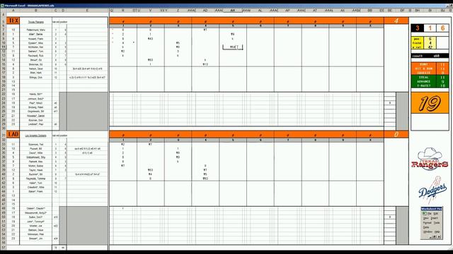 Strat-O-Matic Baseball EXCEL 1969-72 Game 289 Rangers at Dodgers смотреть онлайн