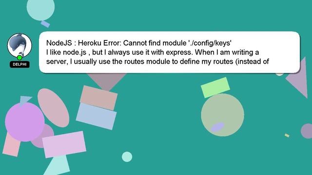 NodeJS : Heroku Error: Cannot find module './config/keys' смотреть онлайн