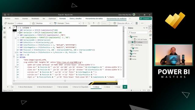 15. Lolipop SVG con formato condicional en Power BI смотреть онлайн
