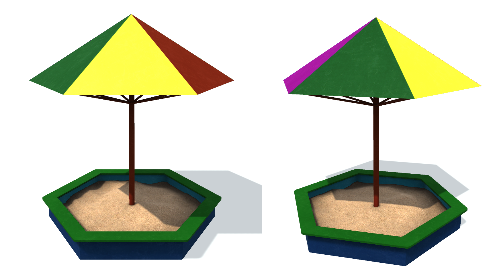 3D модель  Песочница B. 3D model. "Childrens sandbox B."