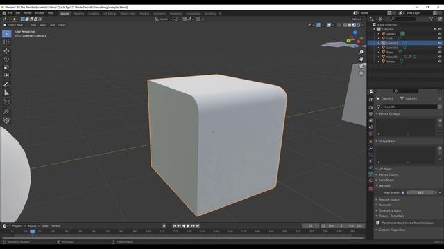 Using SHADE SMOOTH and AUTO SMOOTH in Blender - Smoothing Step By Step! смотреть онлайн