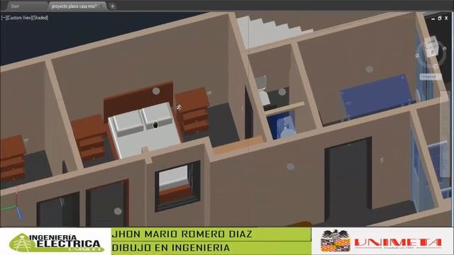 AUTOCAD Plano Arquitectónico 3D смотреть онлайн