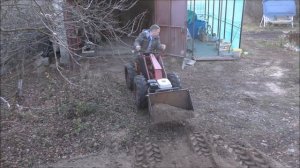 Ковш для мотоблока МТЗ с адаптером. Испытание.