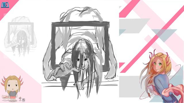 Timelapse drawing fanart Sadako Jack-o pose challenge смотреть онлайн