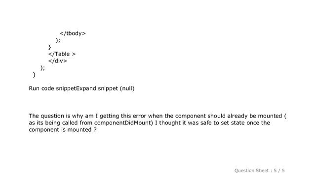 JavaScript : React - setState() on unmounted component смотреть онлайн