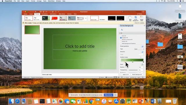 Gradient Option In PPT On A Mac