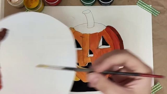 Рисуем тыкву Джек гуашью. Задание творческого марафона (1). смотреть онлайн