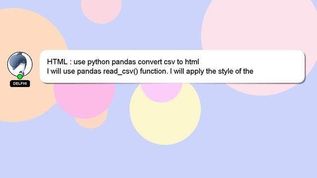 HTML : use python pandas convert csv to html смотреть онлайн