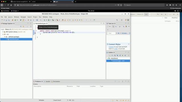 [HD] EECS1022 W21 - Java Tutorials - Week 1 - Part A - Working Environment смотреть онлайн