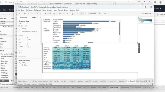 Tableau Dynamic Zone Visibility - Use Case 1 смотреть онлайн