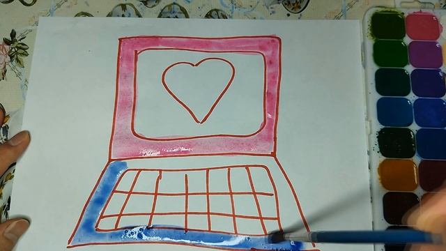 How to draw computer / рисованные компьютер для детей / bolalar uchun kompyuter rasmini chizish смотреть онлайн