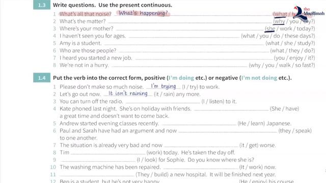Raymond Murphy Unit 1 | HOMEWORK | Present Continuous ( I Am Doing )