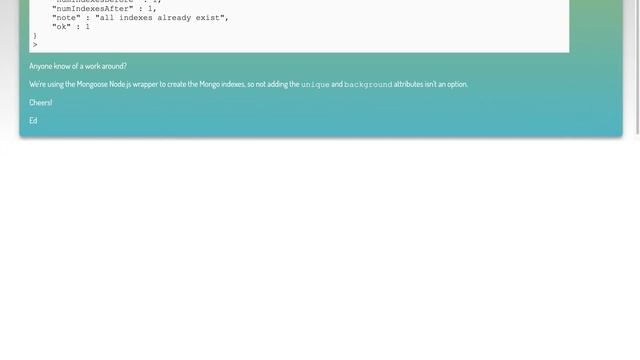 Mongodb 3.4.2 InvalidIndexSpecificationOption Error: The Field 'unique' Is Not Valid For An _id ...