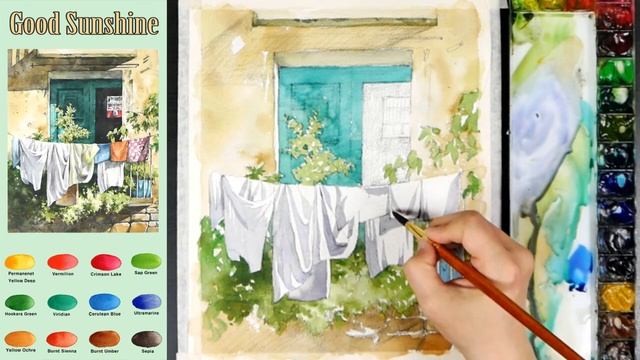 Good Sunshine - Landscape Watercolor (sketch & color mixing, material introduce) NAMIL ART смотреть онлайн