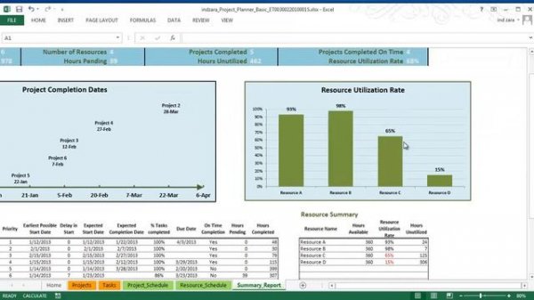 Project Planner (Basic) Excel Template - Part 3 - ProjectPlan