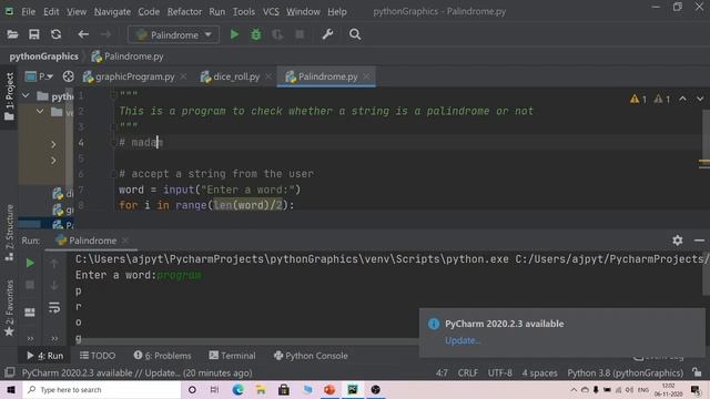 Palindrome program using Python смотреть онлайн