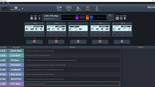 Zoom B6 - Factory-default patches play-through. смотреть онлайн