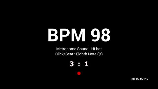 Metronome BPM 98 / Hi-hat / 8th смотреть онлайн