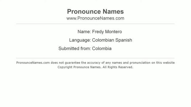 How to pronounce Fredy Montero (Colombian Spanish/Colombia) - PronounceNames.com смотреть онлайн