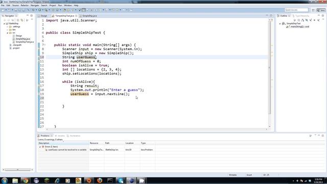 Java Tutorial - 27 - Making our Battle Ship game take user input смотреть онлайн