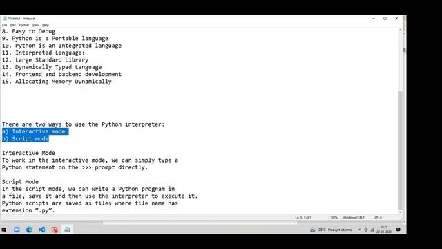 Python in Punjabi: Features of Python Language. Where to Write :a) Interactive mode b) Script mode смотреть онлайн