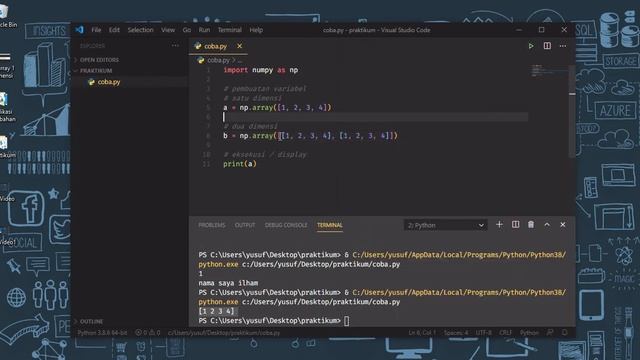 03, Python array 2 & 3 dimensi смотреть онлайн