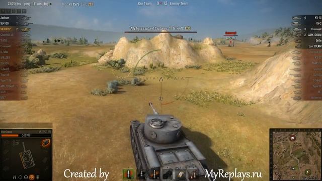 WOT: Steppes - VK 3001 (P) - 6 frags - смотреть онлайн