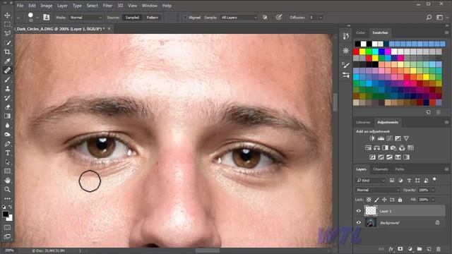 How to Fix Dark circles photoshop cc 2018 tutorial hindi 14/22 смотреть онлайн