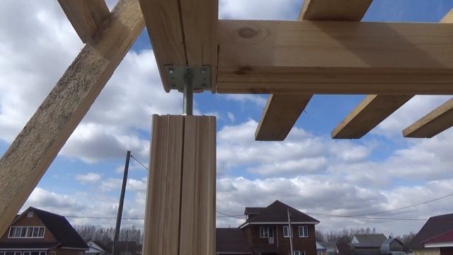 Баня из профилированного бруса на сваях 3х4+2 вынос Сборка. смотреть онлайн