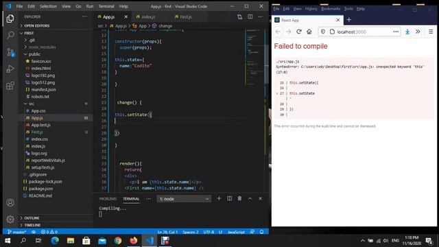 React from scratch #4 state and setState смотреть онлайн