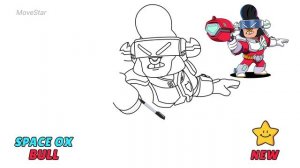 How To Draw Space Ox Bull ? | Brawl Stars | New Skin | Step By Step