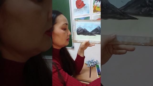 Рисование "Горы" смотреть онлайн