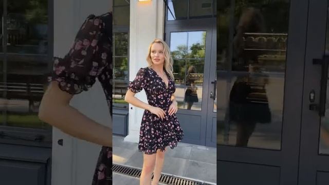 Милое шифоновое платье с коротким рукавом пышной юбочкой BEREZKA SHOP смотреть онлайн