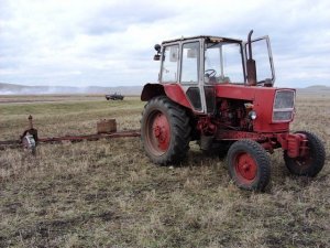 Tractor UMZ-6kl harrowing of perennial grasses /// Трактор ЮМЗ-6КЛ на бороновании многолетних трав