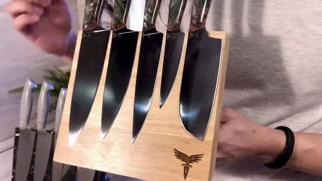 Кухонные Ножи на магнитной подставке из стали 95Х18 и Х12МФ смотреть онлайн