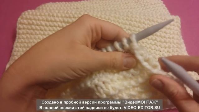 Снуд из толстой пряжи платочной вязкой. Часть 1. смотреть онлайн
