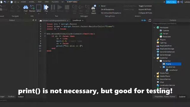 Double Click Gui | Roblox Studio смотреть онлайн
