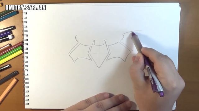 How to draw Batman Logo, Как нарисовать знак Бэтмена смотреть онлайн