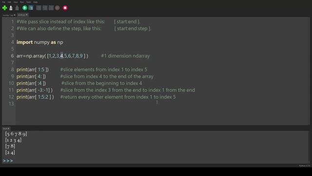 Python Numpy Module 4 # Slice Arrays смотреть онлайн