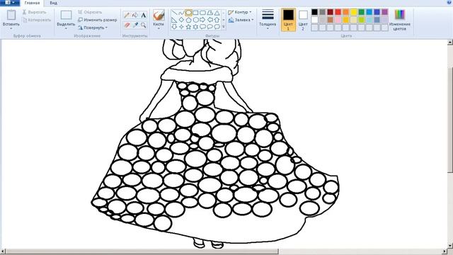 Как нарисовать платье из 1000 разноцветных кружочков! смотреть онлайн