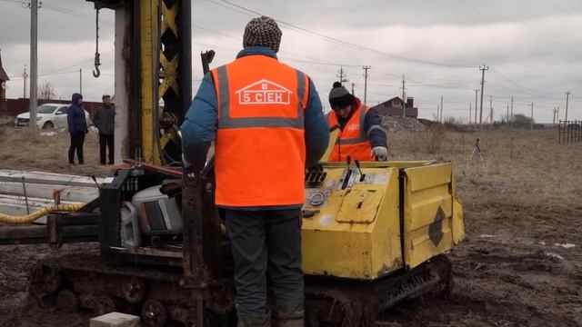 Забивной свайный фундамент. Работа копера смотреть онлайн