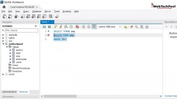 MySQL:- Error Code 1175  You are using safe update mode