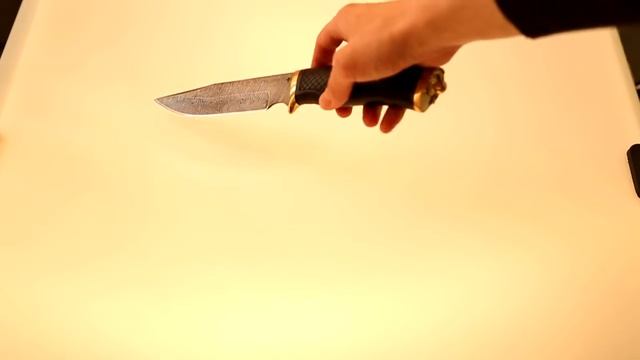 Нож из дамасской стали Питон-М с рукоятью из черного граба(насечка) смотреть онлайн